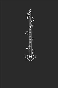 Bass Guitar With Music Notes