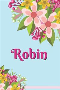Robin Personalized Blank Lined Journal Notebook