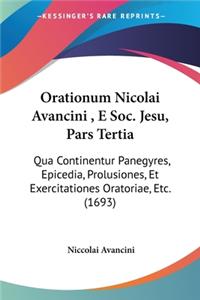 Orationum Nicolai Avancini, E Soc. Jesu, Pars Tertia