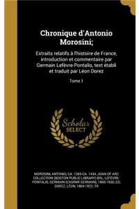 Chronique d'Antonio Morosini;