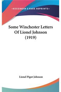 Some Winchester Letters Of Lionel Johnson (1919)