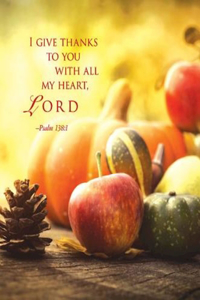 I Give Thanks Thanksgiving Bulletin, Large (Pkg of 50)