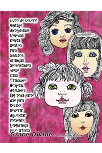 livro de colorir Vintage Antiguidade bonecas Bonita Rostos Para adultos crianças aposentados idoso Casa Trabalho Hospital Airplanes Em toda parte use para Relaxe Decorar Aguentar Presente Lembrança pelo artista Grace Divine