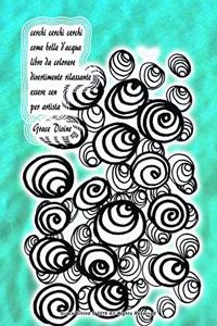 cerchi cerchi cerchi come bolle d'acqua libro da colorare divertimento rilassante essere zen per artista Grace Divine