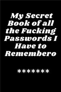 My Secret Book of all the Fucking Passwords I Have to Remember password log book and internet password organizer 6