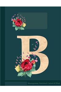 B Monogramm Notizheft Liniert 60 Blatt