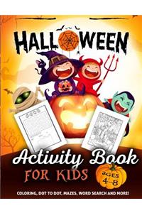 Halloween Activity Book for Kids Ages 4-8
