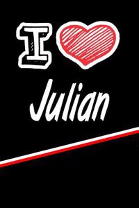 I Love Julian: Isometric Dot Paper Drawling Paper Notebook Journal Featuring 120 Pages 6x9