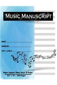 Music Manuscript Paper Layouts Blank Sheet 12 Stave