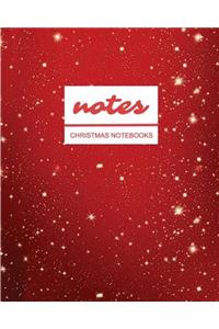 Notes Christmas Notebooks: Snowflakes Falling / Journal / Diary / Gift Idea / Ruled Notebook - Stationery / (Holiday Designs) (8" x 10") Large Softback (Composition Books)