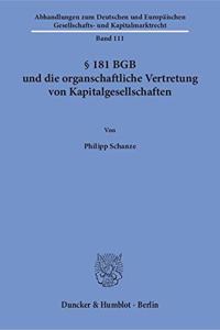 181 BGB Und Die Organschaftliche Vertretung Von Kapitalgesellschaften