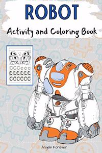 Robot Activity and Coloring Book