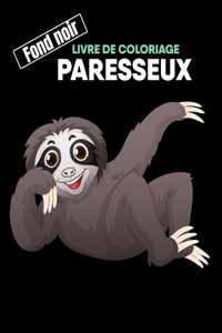 Paresseux livre de coloriage fond noir