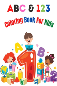 ABC & 123 Coloring Book For Kids