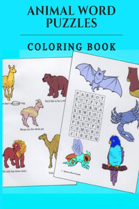 Animal Word Puzzles Coloring Book