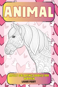 Adult Coloring Books for Women - Animal - Large Print