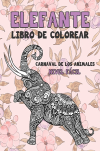 Libro de colorear - Nivel fácil - Carnaval de los animales - Elefante