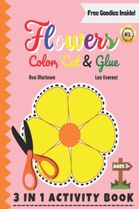 Flowers Color, Cut & Glue