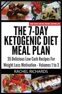 7-Day Ketogenic Diet Meal Plan: 35 Delicious Low Carb Recipes For Weight Loss Motivation - Volumes 1 to 3