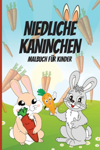 Niedliche Kaninchen Malbuch für Kinder