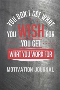 You Don't Get What You Wish For You Get What You Work For
