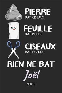 Rien ne bat Joël - Notes: Noms Personnalisé Carnet de notes / Journal pour les garçons et les hommes. Kawaii Pierre Feuille Ciseaux jeu de mots. Fournitures scolaires, premie