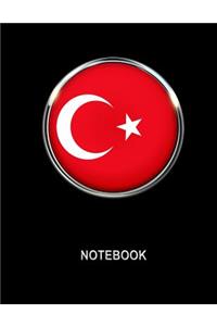 Notebook. Turkey Flag Cover. Composition Notebook. College Ruled. 8.5 x 11. 120 Pages.