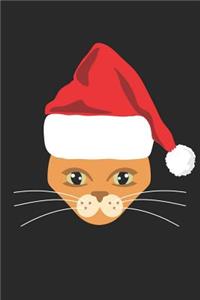 Abyssian Cat Notebook - Abyssian Cat Santa Hat Cat Lover Christmas Gift - Abyssian Cat Journal