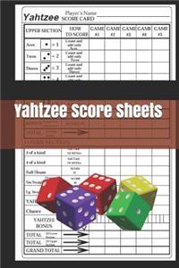 Yahtzee Score Sheets