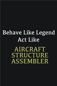 Behave like Legend Act Like Aircraft Structure Assembler