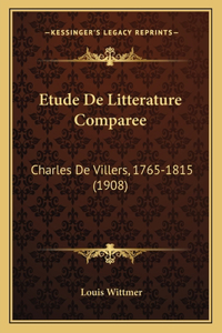 Etude De Litterature Comparee