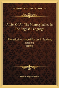 A List Of All The Monosyllables In The English Language