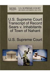 U.S. Supreme Court Transcript of Record Sears V. Inhabitants of Town of Nahant