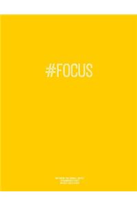 Notebook for Cornell Notes, 120 Numbered Pages, #FOCUS, Gold Cover