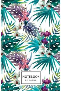 Notebook: Dot-Grid Journal, 122 Pages 5.5x8.5 Dawn of Charming Palms