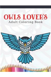 Owls Lover's Adult Coloring Book