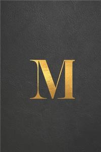 M: Executive Monogram Initial Journal (Vintage Leather Look Personalized Letter Notebooks)