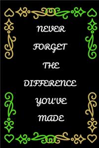 Never Forget The Difference You've Made