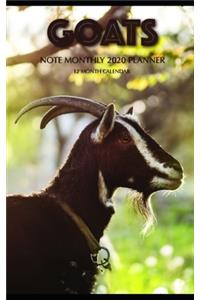 Goats Note Monthly 2020 Planner 12 Month Calendar