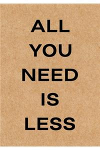 All You Need is Less