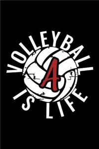 A Monogram Initial Volleyball Journal
