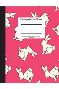 Composition Book 100 Sheet/200 Pages 8.5 X 11 In.-Wide Ruled-Rabbits-Pink