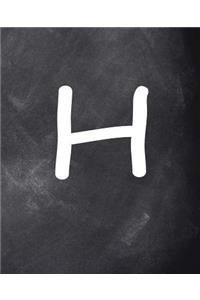 Monogram H School Composition Book Personalized Letter H Chalkboard 130 Pages