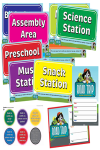 Vacation Bible School (Vbs) 2025 Road Trip Activity Center Signs & Publicity Pack