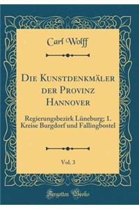 Die Kunstdenkmäler der Provinz Hannover, Vol. 3: Regierungsbezirk Lüneburg; 1. Kreise Burgdorf und Fallingbostel (Classic Reprint)