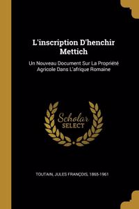 L'inscription D'henchir Mettich