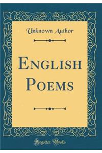 English Poems (Classic Reprint)