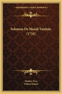 Solomon De Mundi Vanitate (1734)