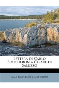 Lettera Di Carlo Boucheron a Cesare Di Saluzzo