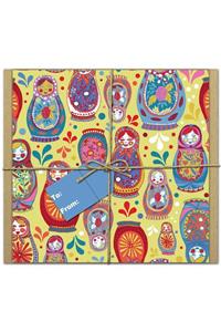 Matryoshkas: Gift-Wrapped Green Thanks -- Thank You Notes Made from Ecologically Friendly Paper Decorated with Contemporary Illustrations